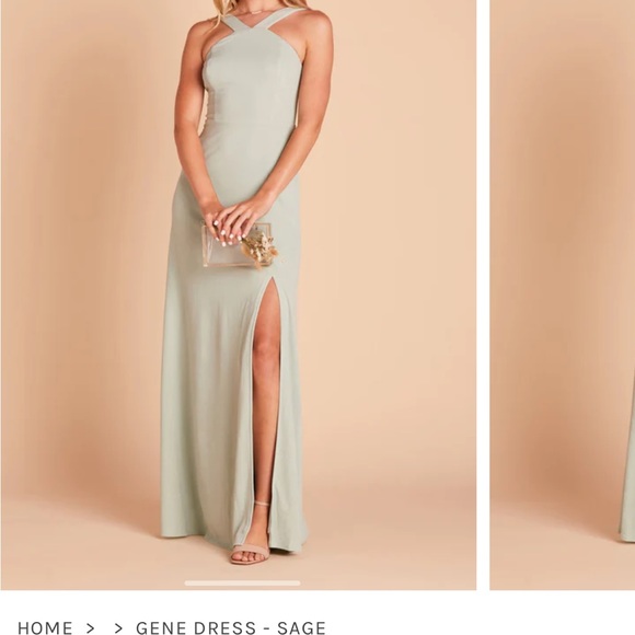 Sage Light Green, Birdie Grey bridesmaid formal prom dress - Picture 2 of 7